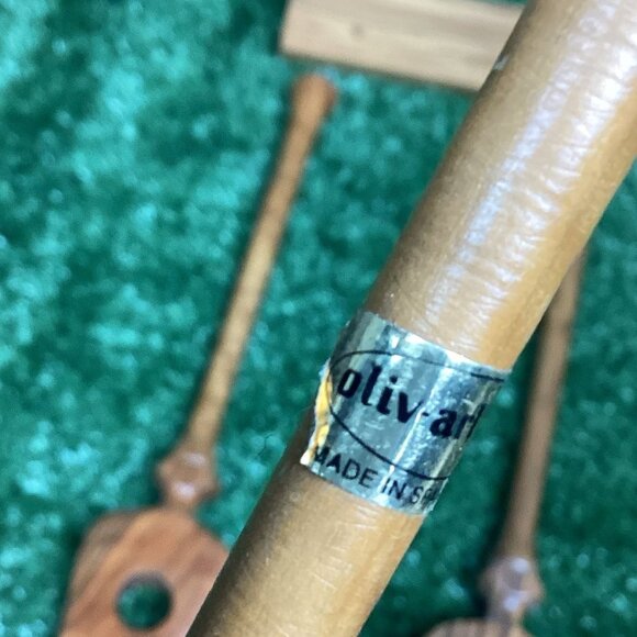 Vintage Oliv-Art Wooden Kitchen Hanging Utensils Set - Picture 7 of 9